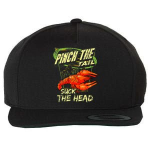 Crawfish Pinch The Tail Suck The Head Wool Snapback Cap