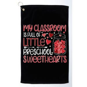 Cute Preschool Teacher Valentines Day Preschool Teaching Gift Platinum Collection Golf Towel