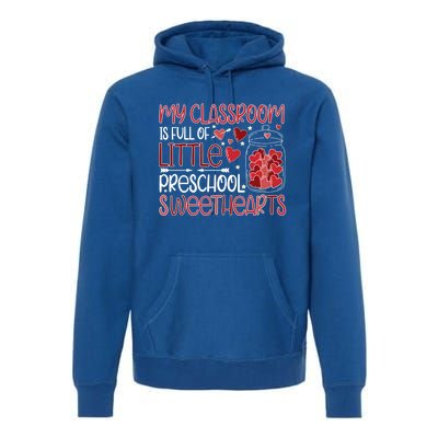 Cute Preschool Teacher Valentines Day Preschool Teaching Gift Premium Hoodie