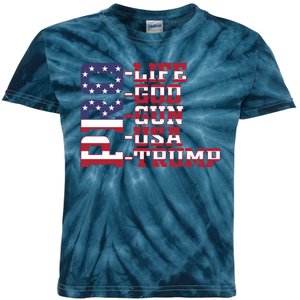 Cool Pro Trump God Guns Usa Life Kids Tie-Dye T-Shirt