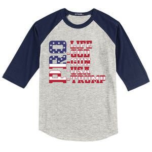 Cool Pro Trump God Guns Usa Life Kids Colorblock Raglan Jersey