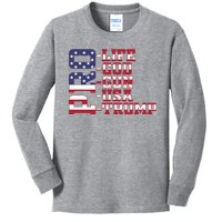 Cool Pro Trump God Guns Usa Life Kids Long Sleeve Shirt