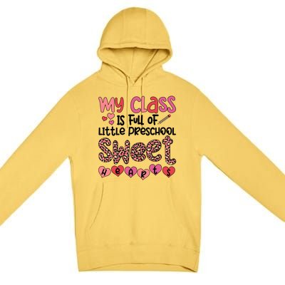 Cute Preschool Teacher Valentines Day Preschool Teaching Meaningful Gift Premium Pullover Hoodie