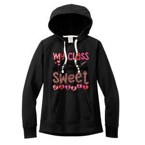 Cute Preschool Teacher Valentines Day Preschool Teaching Meaningful Gift Women's Fleece Hoodie