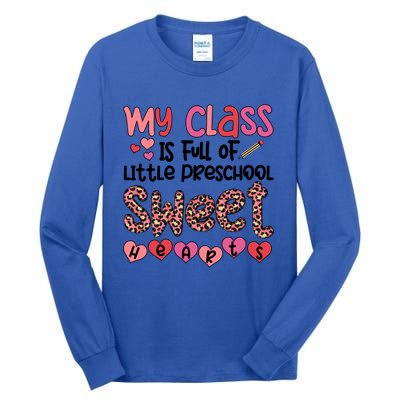 Cute Preschool Teacher Valentines Day Preschool Teaching Meaningful Gift Tall Long Sleeve T-Shirt