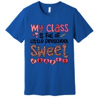 Cute Preschool Teacher Valentines Day Preschool Teaching Meaningful Gift Premium T-Shirt