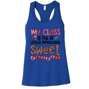 Cute Preschool Teacher Valentines Day Preschool Teaching Meaningful Gift Women's Racerback Tank