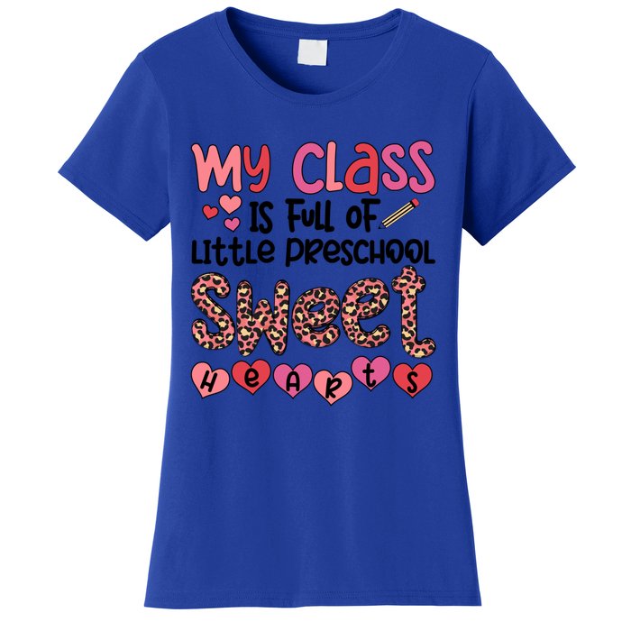 Cute Preschool Teacher Valentines Day Preschool Teaching Meaningful Gift Women's T-Shirt