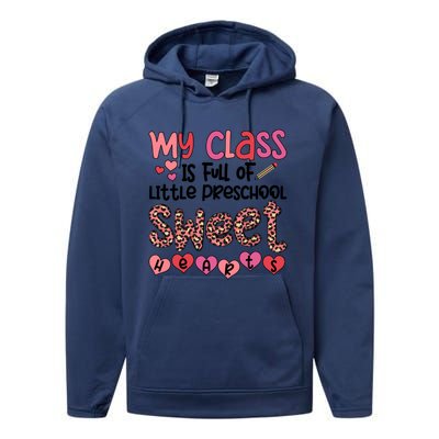 Cute Preschool Teacher Valentines Day Preschool Teaching Meaningful Gift Performance Fleece Hoodie