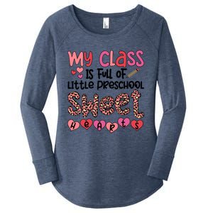 Cute Preschool Teacher Valentines Day Preschool Teaching Meaningful Gift Women's Perfect Tri Tunic Long Sleeve Shirt