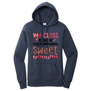 Cute Preschool Teacher Valentines Day Preschool Teaching Meaningful Gift Women's Pullover Hoodie