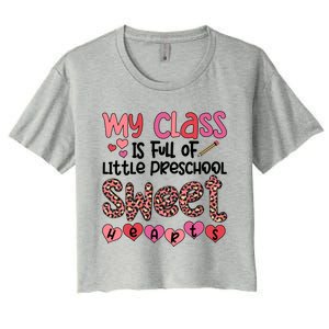 Cute Preschool Teacher Valentines Day Preschool Teaching Meaningful Gift Women's Crop Top Tee