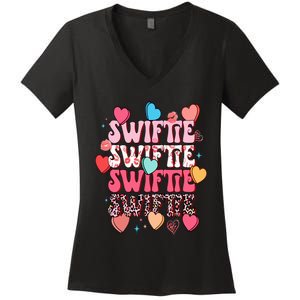 Cute Personalized Taylor Name Birthday Hoodie Women's V-Neck T-Shirt