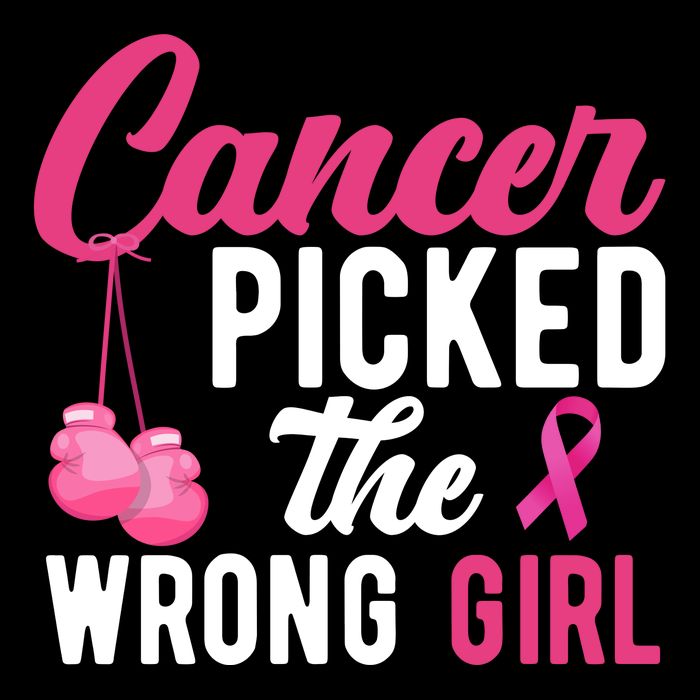 Cancer Picked The Wrong Girl Pink Ribbon Drawstring Bag