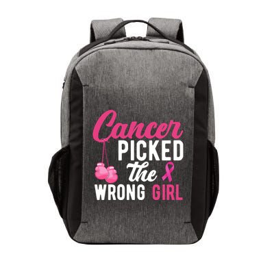 Cancer Picked The Wrong Girl Pink Ribbon Vector Backpack