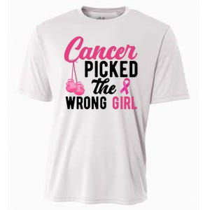 Cancer Picked The Wrong Girl Pink Ribbon Cooling Performance Crew T-Shirt