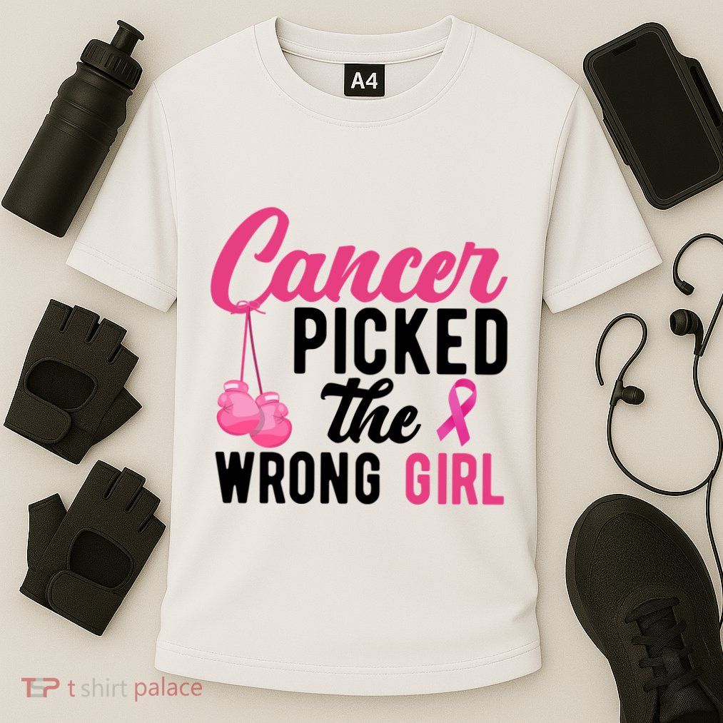 Cancer Picked The Wrong Girl Pink Ribbon Performance Shirt