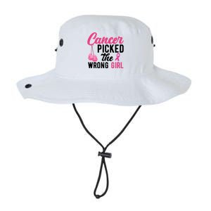 Cancer Picked The Wrong Girl Pink Ribbon Legacy Cool Fit Booney Bucket Hat