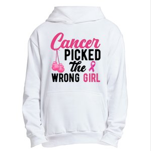 Cancer Picked The Wrong Girl Pink Ribbon Urban Pullover Hoodie