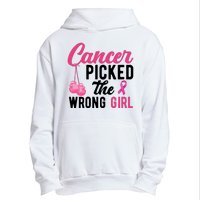 Cancer Picked The Wrong Girl Pink Ribbon Urban Pullover Hoodie