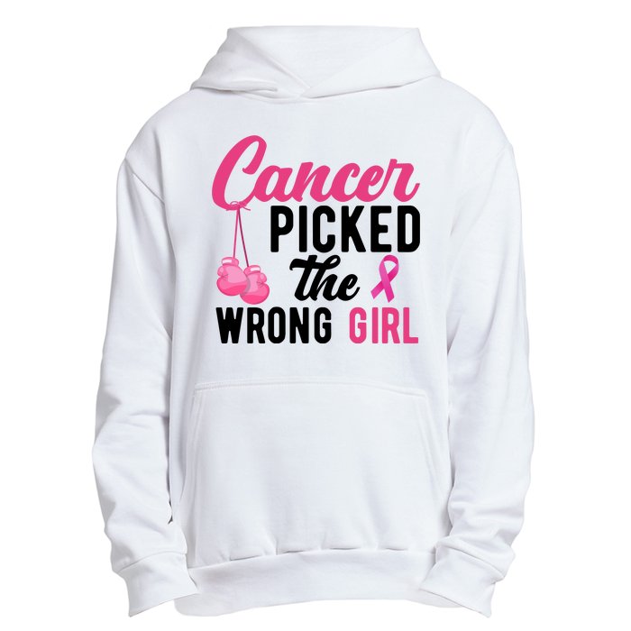 Cancer Picked The Wrong Girl Pink Ribbon Urban Pullover Hoodie