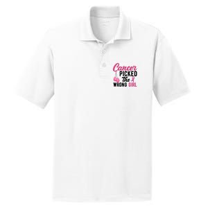 Cancer Picked The Wrong Girl Pink Ribbon PosiCharge RacerMesh Polo