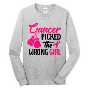 Cancer Picked The Wrong Breast Cancer Awareness Gift Tall Long Sleeve T-Shirt