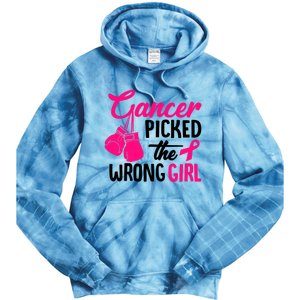 Cancer Picked The Wrong Breast Cancer Awareness Gift Tie Dye Hoodie