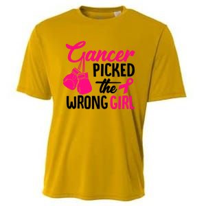 Cancer Picked The Wrong Breast Cancer Awareness Gift Cooling Performance Crew T-Shirt