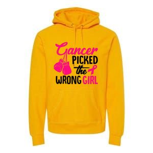 Cancer Picked The Wrong Breast Cancer Awareness Gift Premium Hoodie