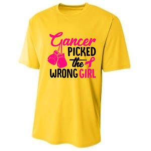 Cancer Picked The Wrong Breast Cancer Awareness Gift Performance Sprint T-Shirt