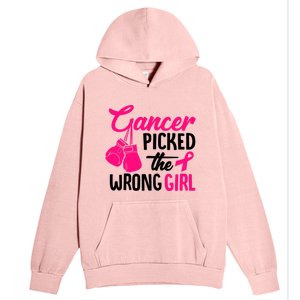 Cancer Picked The Wrong Breast Cancer Awareness Gift Urban Pullover Hoodie