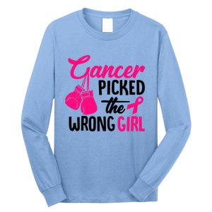 Cancer Picked The Wrong Breast Cancer Awareness Gift Long Sleeve Shirt