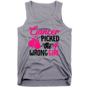 Cancer Picked The Wrong Breast Cancer Awareness Gift Tank Top