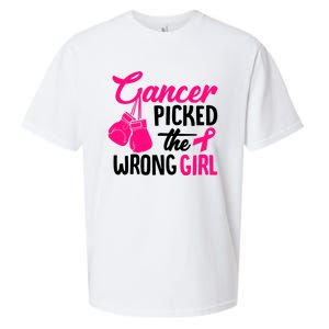 Cancer Picked The Wrong Breast Cancer Awareness Gift Sueded Cloud Jersey T-Shirt