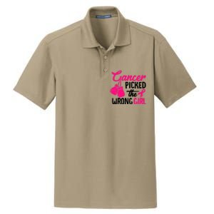 Cancer Picked The Wrong Breast Cancer Awareness Gift Dry Zone Grid Polo