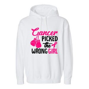 Cancer Picked The Wrong Breast Cancer Awareness Gift Garment-Dyed Fleece Hoodie