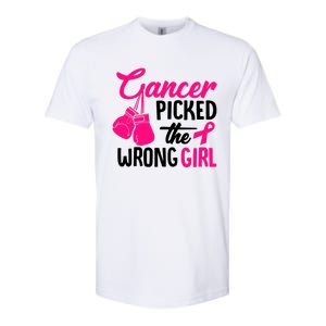 Cancer Picked The Wrong Breast Cancer Awareness Gift Softstyle CVC T-Shirt