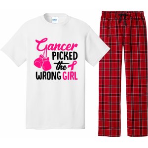 Cancer Picked The Wrong Breast Cancer Awareness Gift Pajama Set