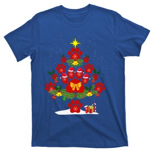 Christmas Paw Tree Cute Funny Cat Lover Dog Lover Christmas Gift T-Shirt