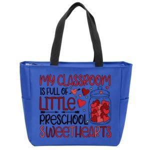 Cute Preschool Teacher Valentines Day Preschool Teaching Gift Zip Tote Bag