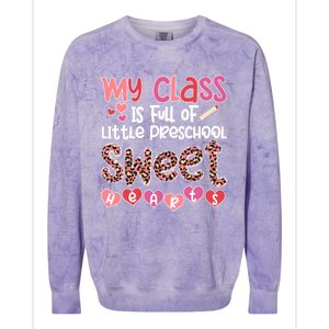 Cute Preschool Teacher Valentines Day Preschool Teaching Gift Colorblast Crewneck Sweatshirt