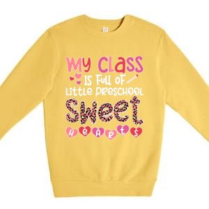 Cute Preschool Teacher Valentines Day Preschool Teaching Gift Premium Crewneck Sweatshirt