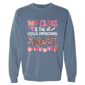 Cute Preschool Teacher Valentines Day Preschool Teaching Gift Garment-Dyed Sweatshirt