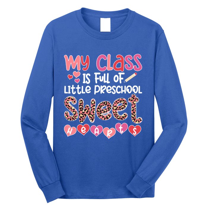 Cute Preschool Teacher Valentines Day Preschool Teaching Gift Long Sleeve Shirt