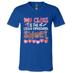 Cute Preschool Teacher Valentines Day Preschool Teaching Gift V-Neck T-Shirt