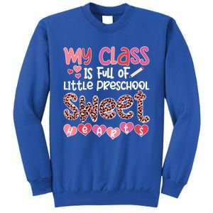 Cute Preschool Teacher Valentines Day Preschool Teaching Gift Tall Sweatshirt