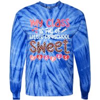 Cute Preschool Teacher Valentines Day Preschool Teaching Gift Tie-Dye Long Sleeve Shirt