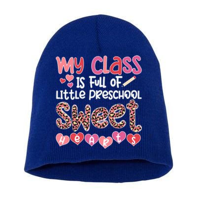 Cute Preschool Teacher Valentines Day Preschool Teaching Gift Short Acrylic Beanie