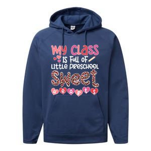 Cute Preschool Teacher Valentines Day Preschool Teaching Gift Performance Fleece Hoodie